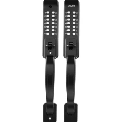 VEVOR Mechanical Keyless Entry Door Lock, 2.0 Code Upgrade, 4-7 Digits Code, Double-Sided Push Button Combination Keypad Door Lock with Pull Handle, Auto Locking, for Garden Gates, Indoor or Outdoor