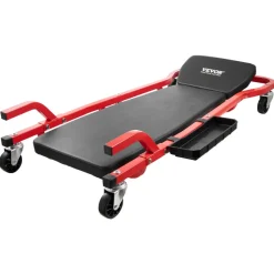 VEVOR Mechanic Garage Creeper, 44-Inch, 300 lbs Capacity Automotive Rolling Creeper with 6 Casters Adjustable Cushioned Headrest Tool Tray, Heavy Duty Steel Frame for Garages, Repair Shops, and DIY
