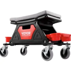 VEVOR Mechanics Stool, 300 LBS Capacity Rolling Mechanic Seat with 4