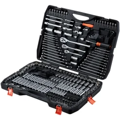 VEVOR Mechanics Tool Set, 308-Piece Mechanic Tool Kit, 1/4 in, 3/8 in, and 1/2 in Drive, SAE and Metric Socket Set, Wrenches, Screwdriver Bits, Accessories, and Storage Case, for Automotive Repair