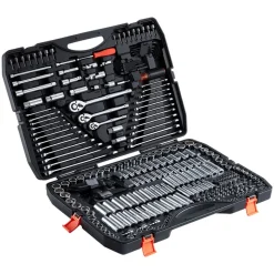 VEVOR Mechanics Tool Set, 314-Piece Mechanic Tool Kit, 1/4 in, 3/8 in, and 1/2 in Drive, Metric Socket Set, Wrenches, Screwdriver Bits, Accessories, and Storage Case, for Automotive and Home Repair