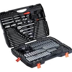 VEVOR Mechanics Tool Set, 314-Piece Mechanic Tool Kit, 1/4 in, 3/8 in, and 1/2 in Drive, Metric Socket Set, Wrenches, Screwdriver Bits, Accessories, and Storage Case, for Automotive and Home Repair