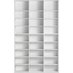 VEVOR Media Storage Cabinet, 9-layer DVD Shelf Holds up to 756 CDs, Adjustable CD Shelves 27 Compartments, Protects & Organizes Music, Movie, Video Games or Memorabilia Collections,White