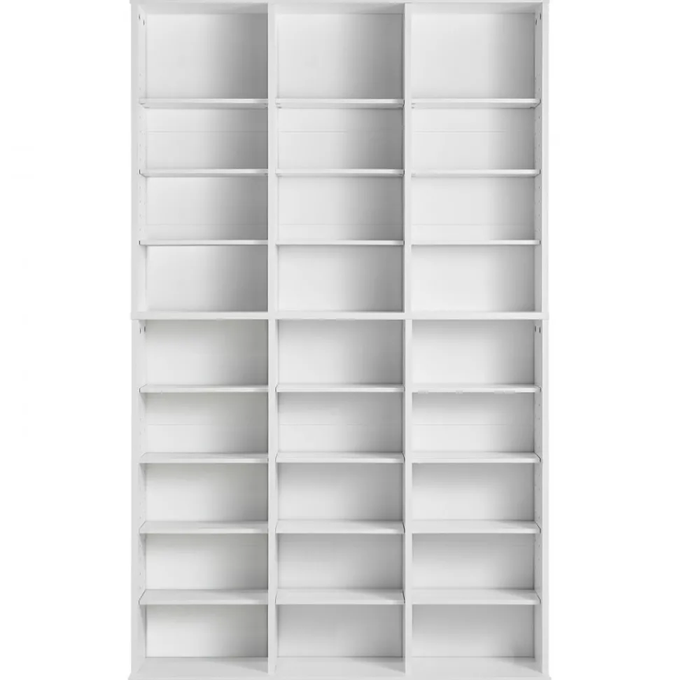 VEVOR Media Storage Cabinet, 9-layer DVD Shelf Holds up to 756 CDs, Adjustable CD Shelves 27 Compartments, Protects & Organizes Music, Movie, Video Games or Memorabilia Collections,White