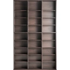 VEVOR Media Storage Cabinet, 9-layer DVD Shelf Holds up to 756 CDs, Adjustable CD Shelves 27 Compartments, Protects & Organizes Music, Movie, Video Games or Memorabilia Collections, Espresso