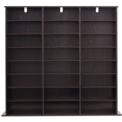 VEVOR Media Storage Cabinet, 8-Tier DVD Shelf Organizer, 55.91 x 8.66 x 51.18 in Multimedia Storage Organizer for CDs, DVDs, Books & Games, CD Shelf for Living Room, Home Office, Recording Room, Brown
