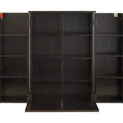 VEVOR Media Storage Cabinet, 4-Tier DVD Shelf Organizer, 24.02 x 14.49 x 33.31 in Multimedia Storage Organizer for CDs, DVDs, Books, Games, CD Shelf for Living Room, Home Office, Recording Room, Brown