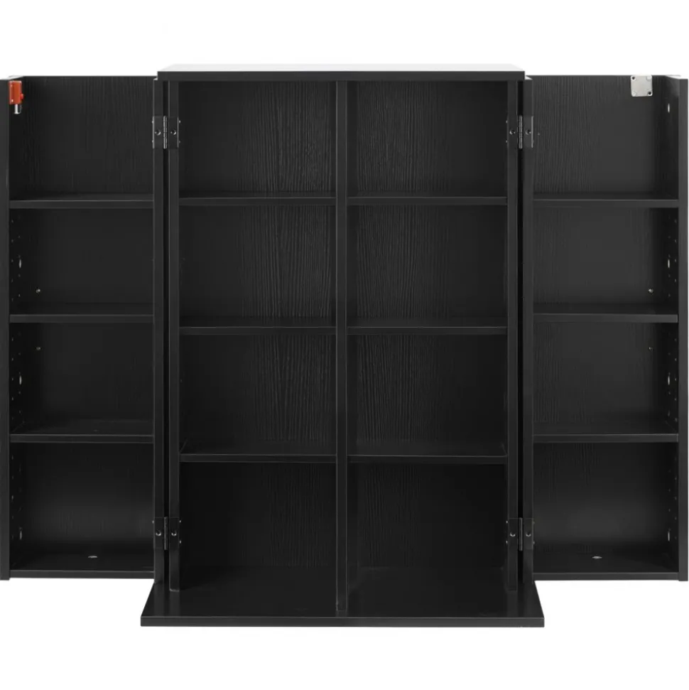 VEVOR Media Storage Cabinet, 7-Tier DVD Shelf Organizer, 27.56 x 11.81 x 55.12 in Multimedia Storage Organizer for CDs, DVDs, Books and Games, CD Shelf for Living Room, Home Office, Recording Room