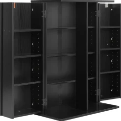 VEVOR Media Storage Cabinet, 7-Tier DVD Shelf Organizer, 27.56 x 11.81 x 55.12 in Multimedia Storage Organizer for CDs, DVDs, Books and Games, CD Shelf for Living Room, Home Office, Recording Room