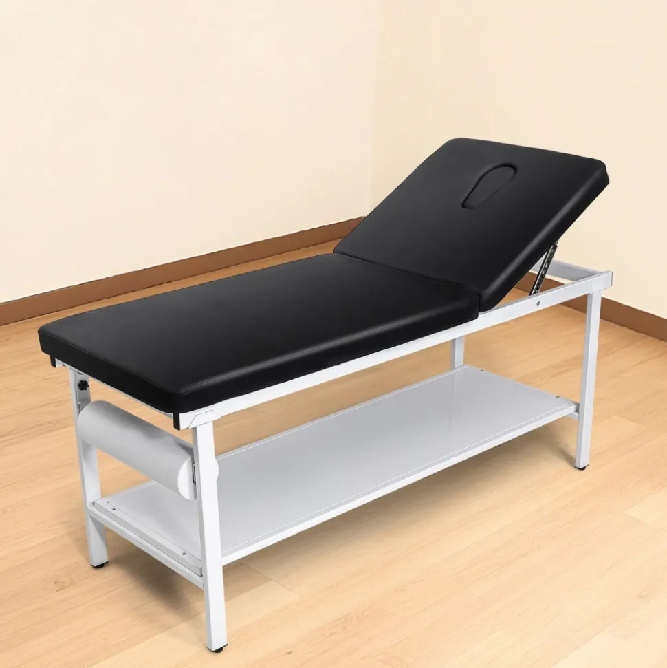VEVOR Medical Exam Table, 500LBS Loading Medical Examination Bed with 0°–40° Adjustable Backrest, Physical Therapy Exam Table with Storage Shelf & Paper Roll Dispenser for Hospital Clinic Rehab Center