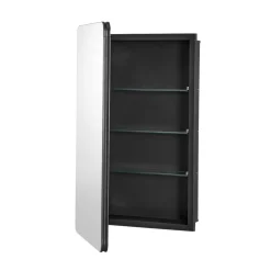 VEVOR Medicine Cabinet, 16.5 x 27.5 inch, Medicine Cabinet for Bathroom with Mirror, Aluminum Frame Bathroom Wall Cabinet, 3-layer Adjustable Shelves, Recessed & Wall-mounted Installation