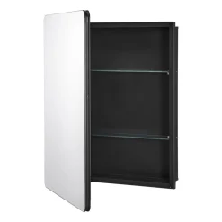 VEVOR Medicine Cabinet, 24 x 30 inch, Medicine Cabinet for Bathroom with Mirror, Aluminum Frame Bathroom Wall Cabinet, 2-layer Adjustable Shelves, Recessed & Wall-mounted Installation