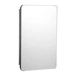 VEVOR Medicine Cabinet, 16 x 24 inch, Medicine Cabinet for Bathroom with Mirror, Aluminum Frame Bathroom Wall Cabinet, 2-layer Adjustable Shelves, Recessed & Wall-mounted Installation