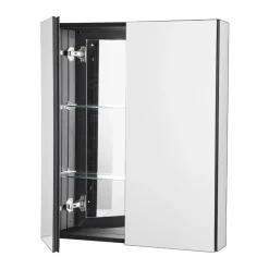 VEVOR Medicine Cabinet, 26 x 30 inch, Medicine Cabinet for Bathroom with Mirror, Aluminum Frame Bathroom Wall Cabinet, 2-layer Adjustable Shelves, Recessed & Wall-mounted Installation
