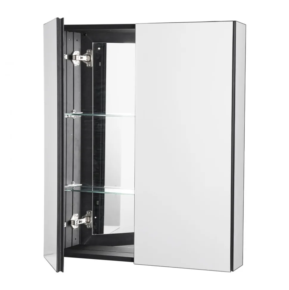VEVOR Medicine Cabinet, 26 x 30 inch, Medicine Cabinet for Bathroom with Mirror, Aluminum Frame Bathroom Wall Cabinet, 2-layer Adjustable Shelves, Recessed & Wall-mounted Installation