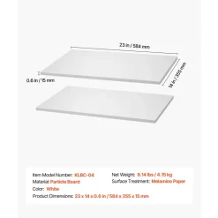 VEVOR Melamine Shelves, 2 Piece, Wooden Cabinet Shelves Cut to Size for Closet System, Replacement Cabinet Shelf, Versatile Use Wardrobe Board for Closets, Cabinets, or any custom Shelving Needs
