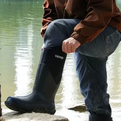 VEVOR Men's Rubber Boots, Protective Footwear, Waterproof Anti Slip Hunting Boots, Gardening Insulated Mud Boots, Protective Footwear, Lightweight & Durable, for Manufacturing, Farming, Size 12 US