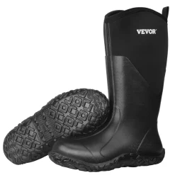 VEVOR Men's Rubber Boots, Protective Footwear, Waterproof Anti Slip Hunting Boots, Gardening Insulated Mud Boots, Protective Footwear, Lightweight & Durable, for Manufacturing, Farming, Size 12 US