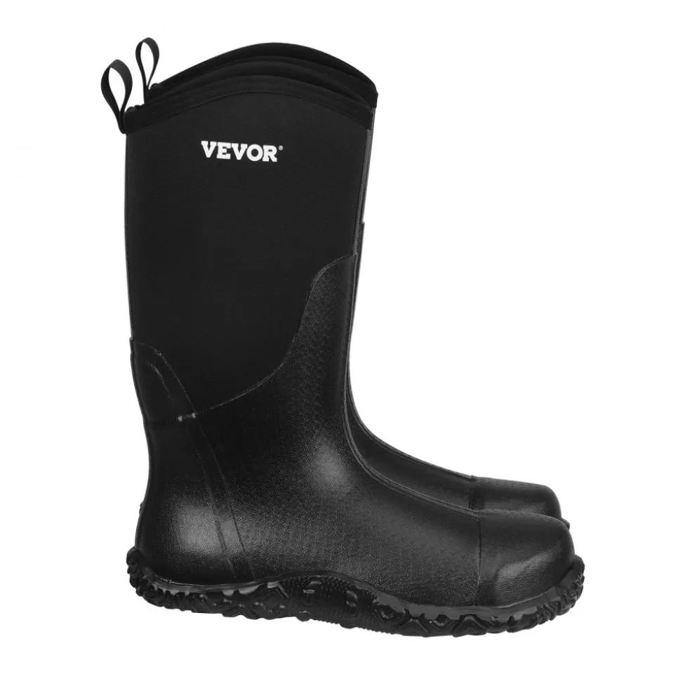 VEVOR Men's Steel Toe Rubber Boots, Protective Footwear, Waterproof Rain Fishing Boots, Outdoor Non-Slip Work Shoes, Lightweight and Durable, for Manufacturing, Construction, Farming, Size 13 US