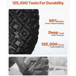 VEVOR Men's Steel Toe Rubber Boots, Protective Footwear, Waterproof Rain Fishing Boots, Outdoor Non-Slip Work Shoes, Lightweight and Durable, for Manufacturing, Construction, Farming, Size 13 US