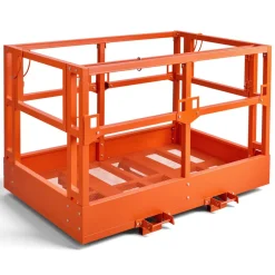VEVOR Mesh Telehandler Work Platform, 48 x 73.9 Inch, Man Safety Basket, 2000 lbs Capacity, Forklift Telehandler Attachment, Safety Cage, Heavy Duty Carbon Steel, for Most Aerial Jobs Lifting Loader