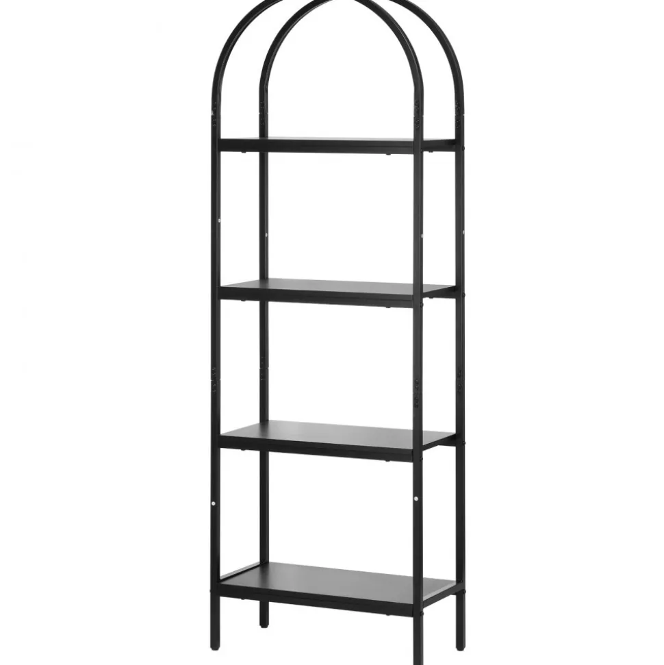 VEVOR Metal Bookshelf, 4-Tier Arched Industrial Bookshelf, Small Rustic Vintage Storage Bookcase with Open Shelves, Freestanding Display Shelving Unit Storage Rack, for Living room, Bedroom & Office