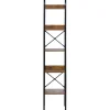 VEVOR Metal Bookshelf, 5-Tier Industrial Bookshelf, Tall Narrow Rustic Vintage Storage Bookcase with Open Shelves, Freestanding Display Shelving Unit Storage Rack, for Living room, Bedroom & Office