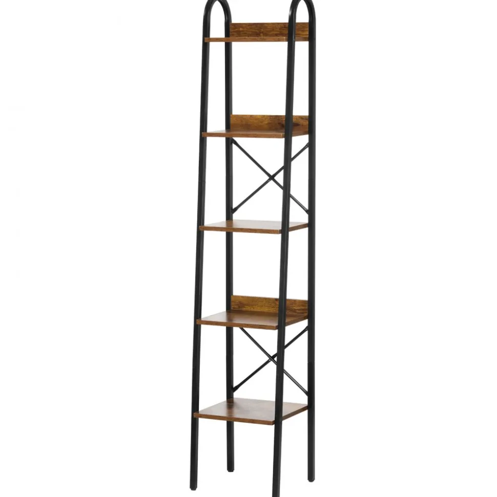 VEVOR Metal Bookshelf, 5-Tier Industrial Bookshelf, Tall Narrow Rustic Vintage Storage Bookcase with Open Shelves, Freestanding Display Shelving Unit Storage Rack, for Living room, Bedroom & Office