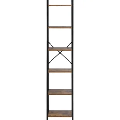 VEVOR Metal Bookshelf, 6-Tier Industrial Bookcase, Tall Narrow Rustic Vintage Storage Bookshelf with Open Shelves, Freestanding Display Shelving Unit Storage Rack, for Living room, Bedroom & Office