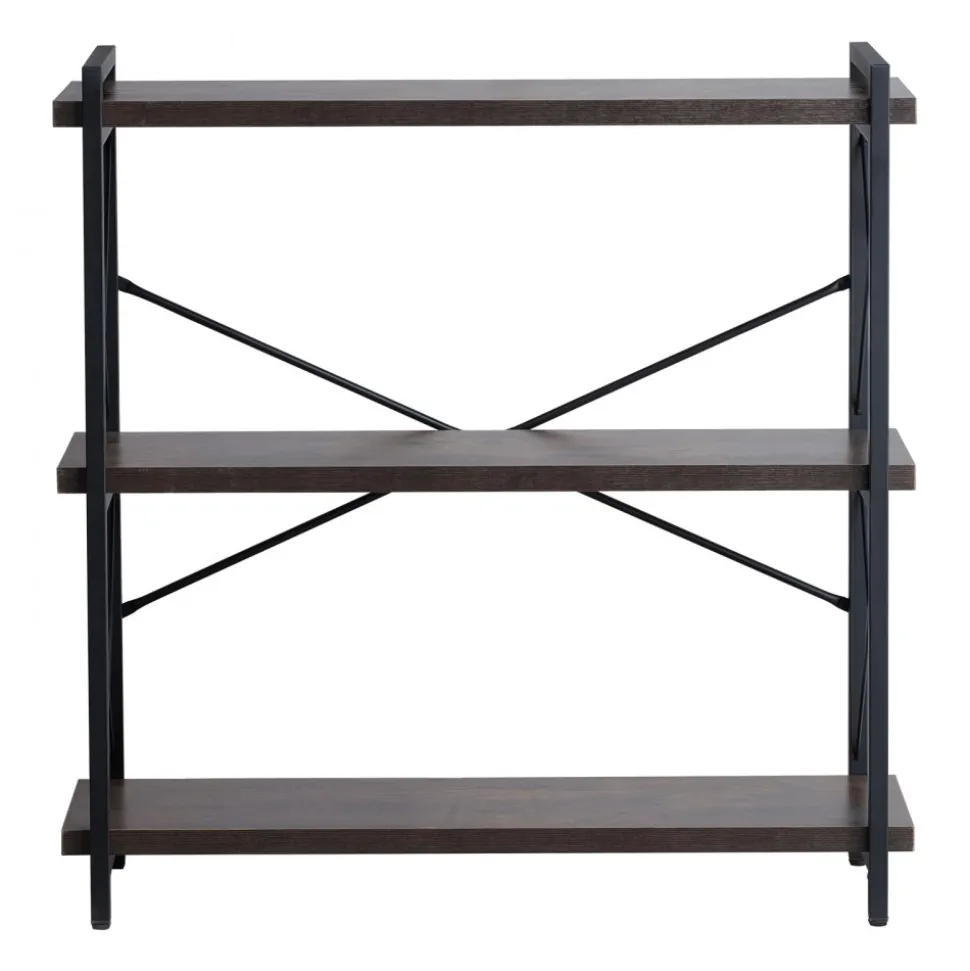 VEVOR Metal Bookshelf, 3-Tier Industrial Bookshelf, Small Rustic Storage Display Bookcase with Open Shelves, Freestanding Display Vintage Shelving Unit Storage Rack, for Living room, Bedroom & Office