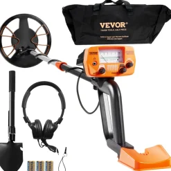 VEVOR Metal Detector for Adults & Kids, 10 Inch Waterproof Search Coil with LCD Display 7 Modes, Adjustable 41''-52'' Aluminum Stem, DSP Chip Higher Accuracy Gold Detector 10'' Detection Depth