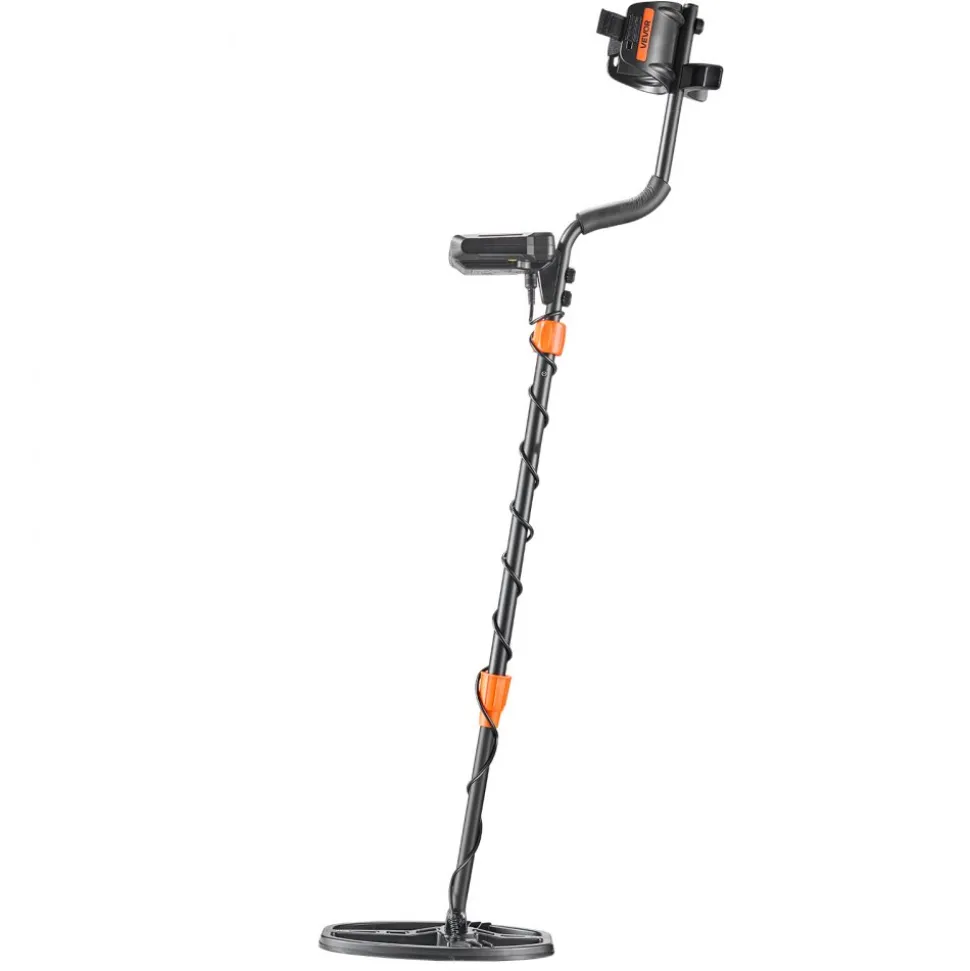 VEVOR Metal Detector for Adults, 10", Professional High Accuracy Gold Detector, IP68 Waterproof Search Coil with Display, Headphones, 5 Modes, Adjustable Length, for Detecting Gold Treasure Hunting
