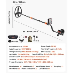 VEVOR Metal Detector for Adults, 10