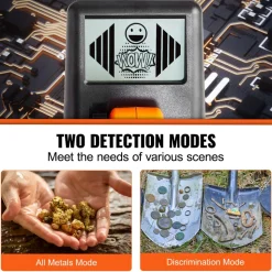VEVOR Metal Detector for Kids, 6 Inch, 25''-37'' Adjustable Gold Detector, IP68 Waterproof Search Coil with LCD Display Advanced DSP Chip, Lightweight for Junior & Youth Detecting Gold Coin Treasure