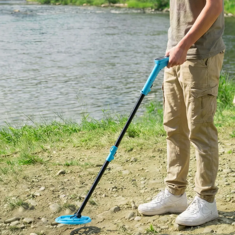 VEVOR Metal Detector, 4", Lightweight Metal Detector with LCD Display, 6" IP68 Waterproof Search Coil, Adjustable 25.6"-36.6" High Accuracy Gold Detector, Easy to Use, for Detecting Gold Exploration