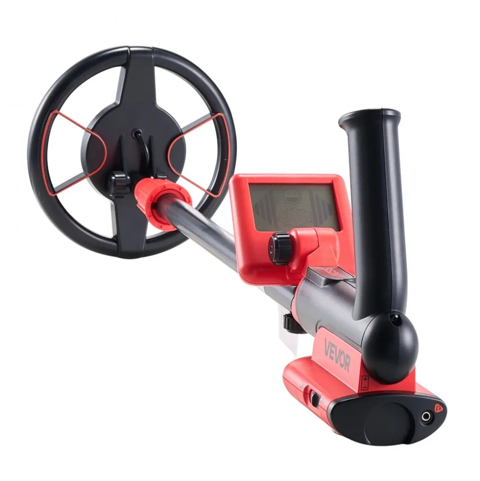 VEVOR Metal Detector, 6", Lightweight Metal Detector with LCD Display, IP68 Waterproof Search Coil, Adjustable 22.8"-33.8" High Accuracy Gold Detector, Easy to Use, for Detecting Gold Treasure Hunting