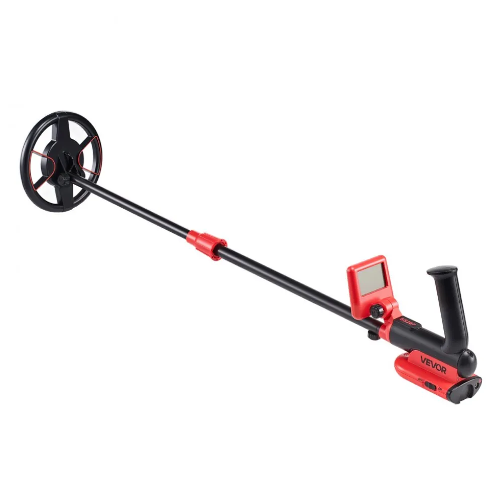 VEVOR Metal Detector, 6", Lightweight Metal Detector with LCD Display, IP68 Waterproof Search Coil, Adjustable 22.8"-33.8" High Accuracy Gold Detector, Easy to Use, for Detecting Gold Treasure Hunting