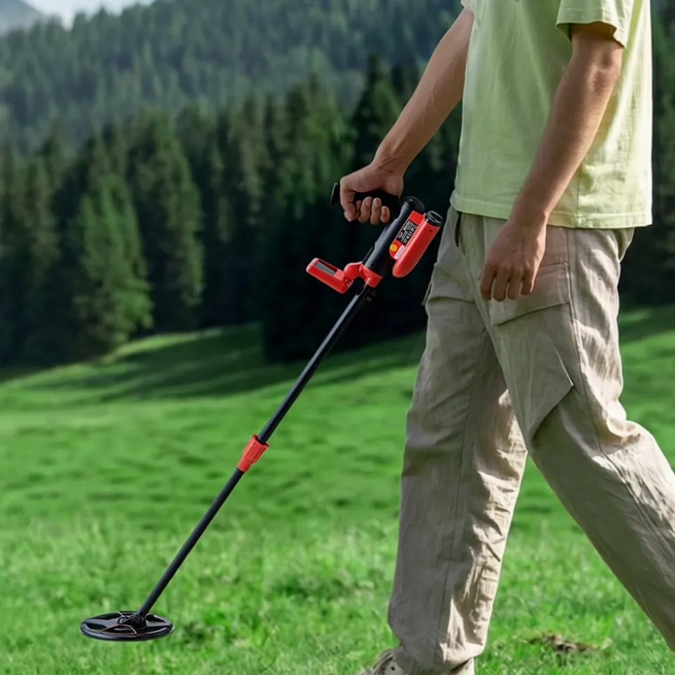 VEVOR Metal Detector, 6", Lightweight Metal Detector with LCD Display, IP68 Waterproof Search Coil, Adjustable 22.8"-33.8" High Accuracy Gold Detector, Easy to Use, for Detecting Gold Treasure Hunting