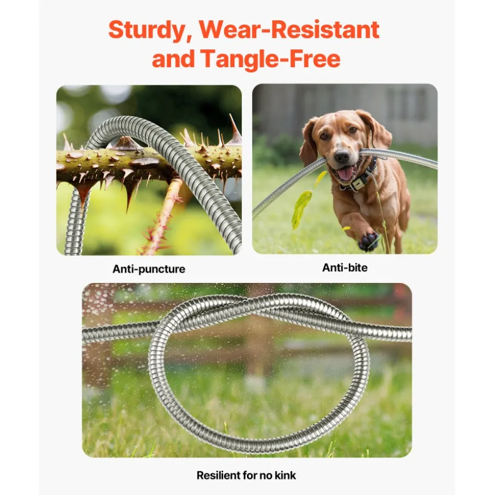 VEVOR Metal Garden Hose 75 ft, Rust Proof Stainless Steel Water Hose, Heavy Duty Backyard Hose with 10 Function Nozzle, No-Kink & Flexible Water Pipe, Lightweight Metal Hose for Yard, Outdoor
