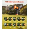 VEVOR Metal Garden Hose 200 ft, Rust Proof Stainless Steel Water Hose, Heavy Duty Backyard Hose with 10 Function Nozzle, No-Kink & Flexible Water Pipe, Lightweight Metal Hose for Yard, Outdoor