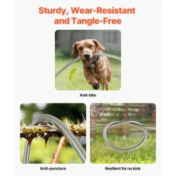 VEVOR Metal Garden Hose 200 ft, Rust Proof Stainless Steel Water Hose, Heavy Duty Backyard Hose with 10 Function Nozzle, No-Kink & Flexible Water Pipe, Lightweight Metal Hose for Yard, Outdoor