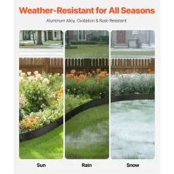 VEVOR Metal Landscape Edging, 8 Packs 72 in Rust-Resistant Aluminum Alloy Landscape Edging, Bendable Garden Edging Border, Heavy Duty Lawn Edging Fence for Flower Bed Yard Pathway