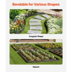 VEVOR Metal Landscape Edging, 8 Packs 72 in Rust-Resistant Aluminum Alloy Landscape Edging, Bendable Garden Edging Border, Heavy Duty Lawn Edging Fence for Flower Bed Yard Pathway