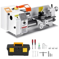 VEVOR Metal Lathe Machine, 8.7 x 18 in, Precision Bench Power Metal Lathe, Automatic Feed, 0-2500 RPM Variable Speed, 1250W Brushless Motor, for Processing Precision Parts Soft Metals Wood Plastics