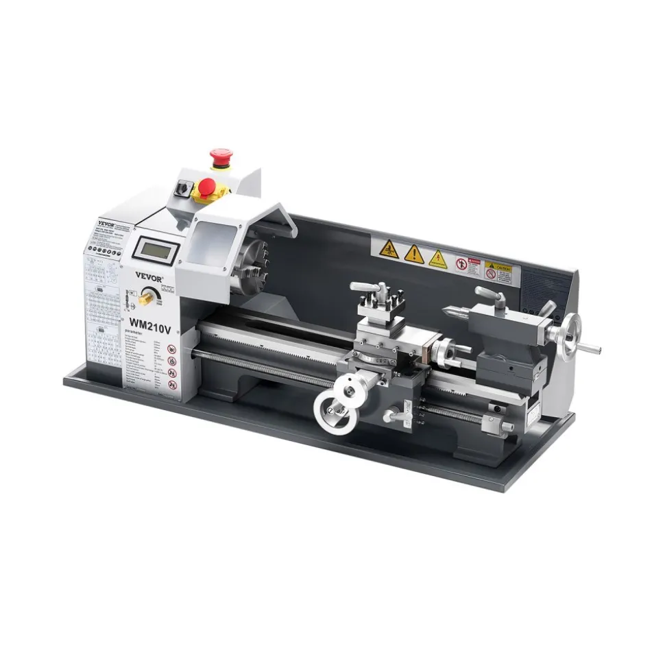 VEVOR Metal Lathe, 8 x 16 in, 550W Benchtop Lathe Machine, 0-2500 RPM Variable Speed, with 0.0003 in Spindle Accuracy Metal Gear, for Processing Precision Parts Imperial/Metric Thread Soft Metals Wood
