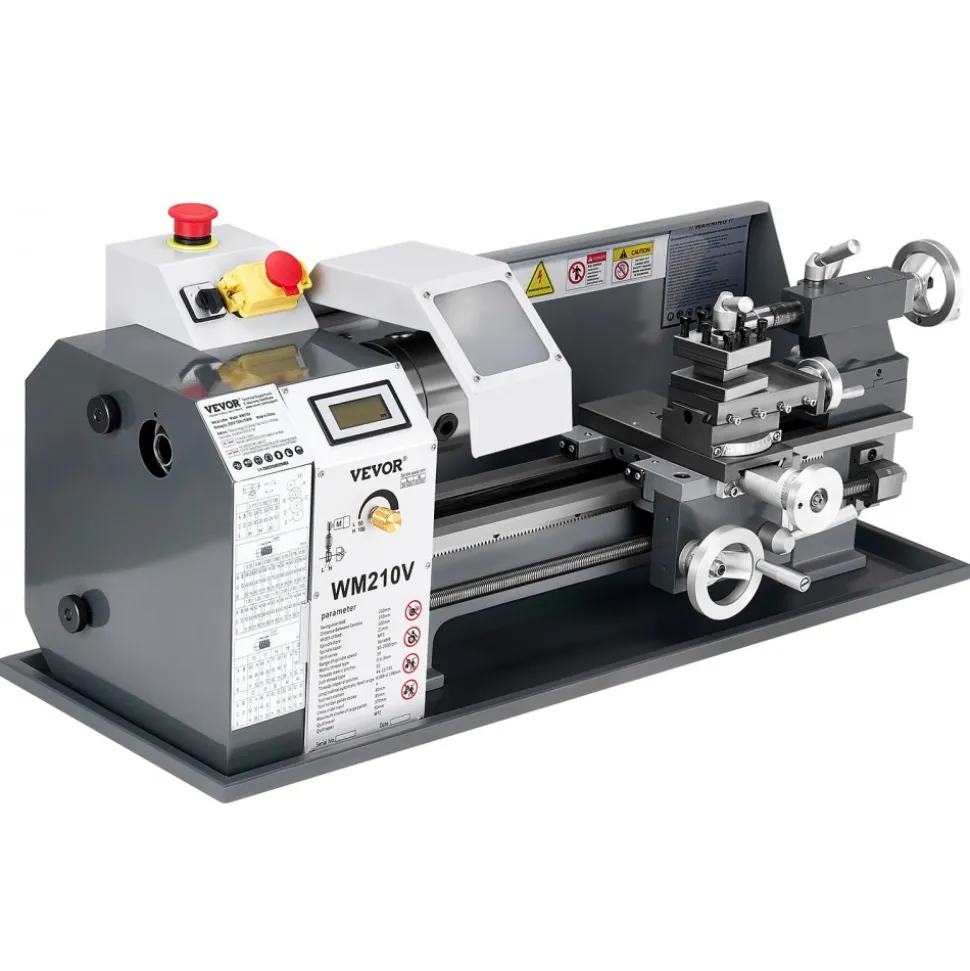 VEVOR Metal Lathe, 8 x 16 in, 550W Benchtop Lathe Machine, 0-2500 RPM Variable Speed, with 0.0003 in Spindle Accuracy Metal Gear, for Processing Precision Parts Imperial/Metric Thread Soft Metals Wood