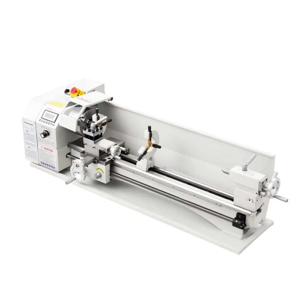VEVOR Metal Lathe 8.7 x 30 in 1100W Benchtop Lathe Machine Variable Speed, 3000 RPM Max Spindle Speed, with Metal Gear, Brushless Motor, 8 Metric 8 Imperial Threads, for Metalworking Threading Turning