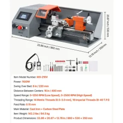VEVOR Metal Lathe 8