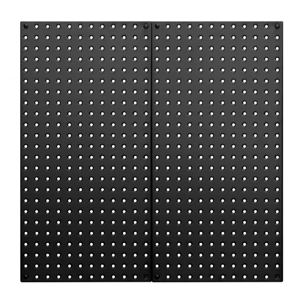 VEVOR Metal Pegboard Panels, 24" x 12" Pegboard, 2 Panels, Heavy Duty Peg Board Wall Organizer with Accessories, for Living Room Garage Tool Storage Office Organization Craft Room Kitchen Home, Black
