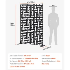 VEVOR Metal Privacy Screen, 47
